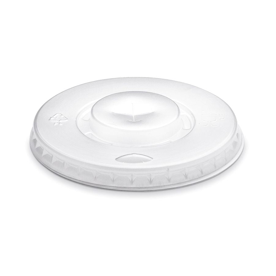 Tapa plana transparente para vaso de bebida fría 37M.