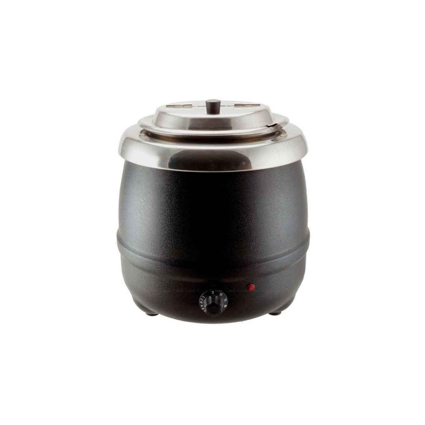 Marmita eléctrica negra Louis Tellier de 8 litros para sopa al baño maría.