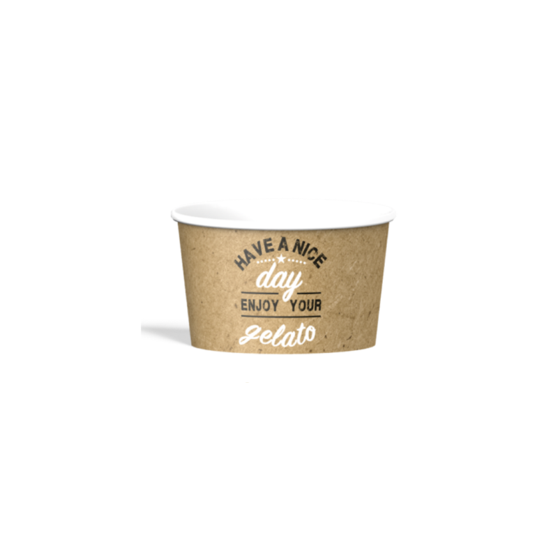 Tarrina de cartón Kraft para helado