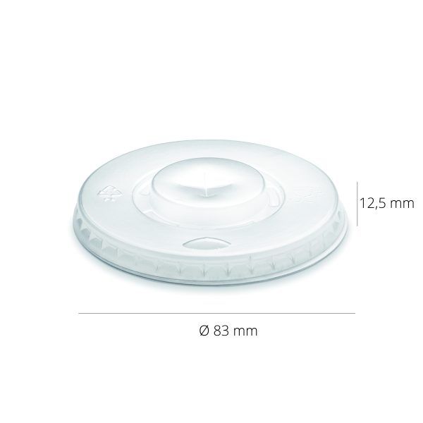 Tapa plana transparente para vaso de bebida fría 37M.