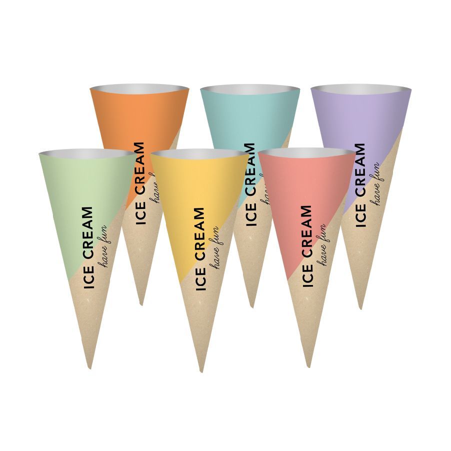 Cubrecono de papel Kraft & Colors para barquillos de helado.