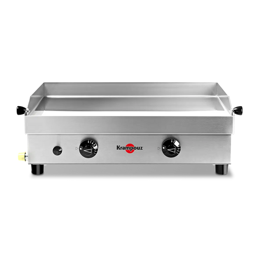 Plancha de gas Samba doble Krampouz de acero inoxidable con dos zonas de cocción